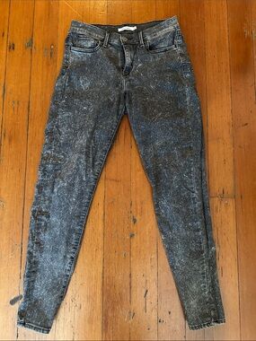 Levi's Black Tab 710 Super Skinny Acid Wash White Speckled Gray Skinny Jeans